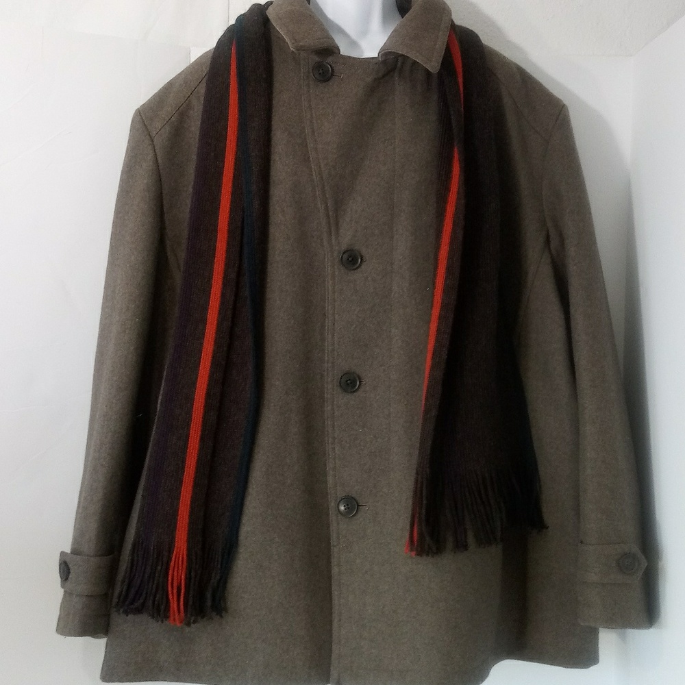 A Mens Michael Kors Pea Coat 4XB Quilt Lined Scarf